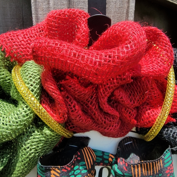 Celebrate Juneteenth Handmade Burlap Wreath- 21 inches - Picture 6 of 12